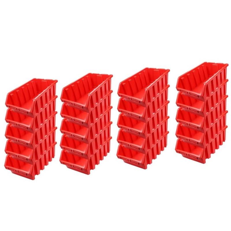 PROREGAL SuperSparSet 20x Sichtlagerbox 5 HxBxT 18,7 x 33,3 x 50 cm Polypropylen Rot von PROREGAL