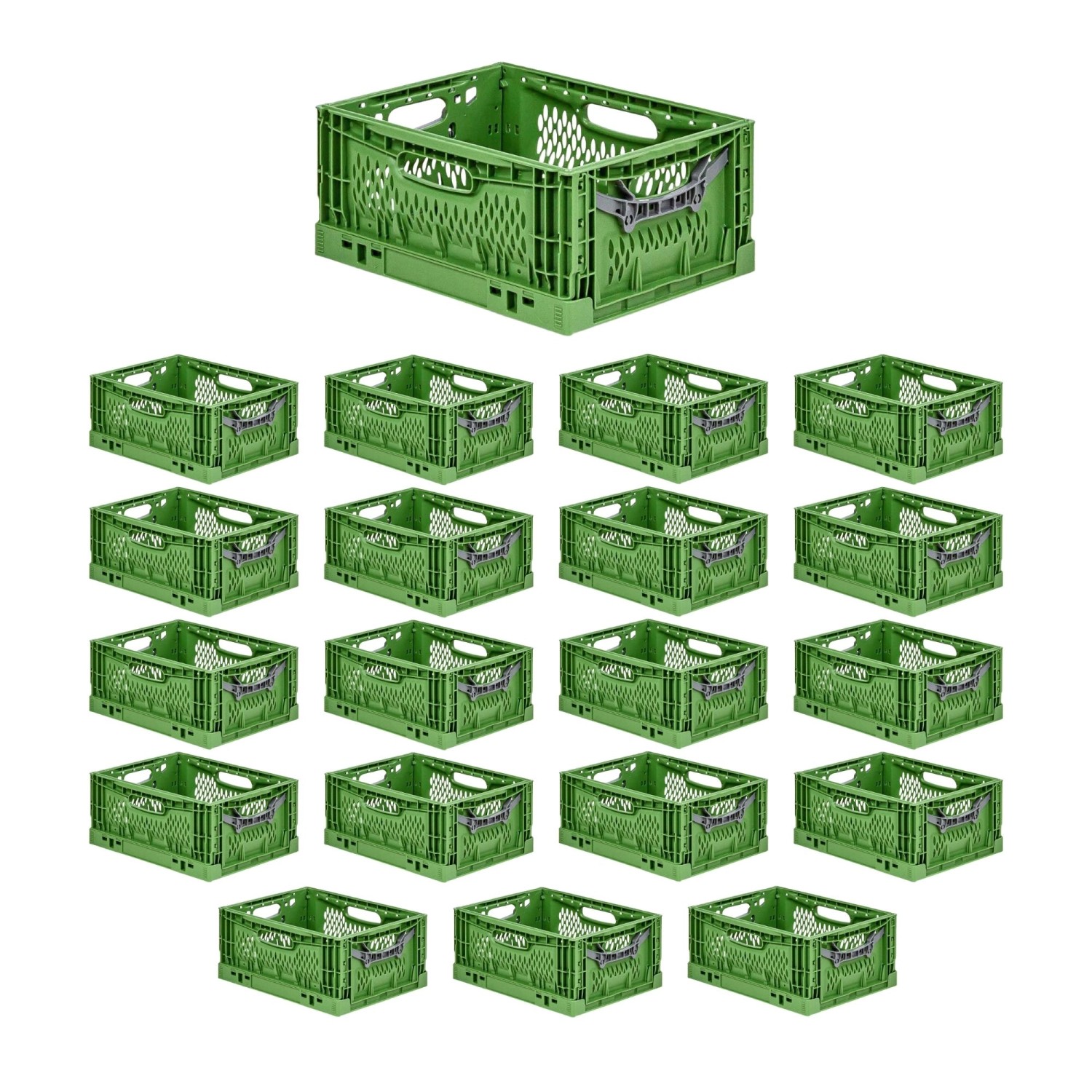 PROREGAL SuperSparSet 20x Stabile Profi-Klappbox Chameleon in Industriequalität HxBxT 18 x 30 x 40 cm 17 Liter Klappbar Stapelbar von PROREGAL