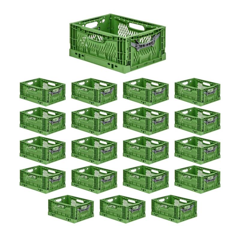 PROREGAL SuperSparSet 20x Stabile Profi-Klappbox Chameleon in Industriequalität HxBxT 18 x 30 x 40 cm 17 Liter Klappbar Stapelbar von PROREGAL