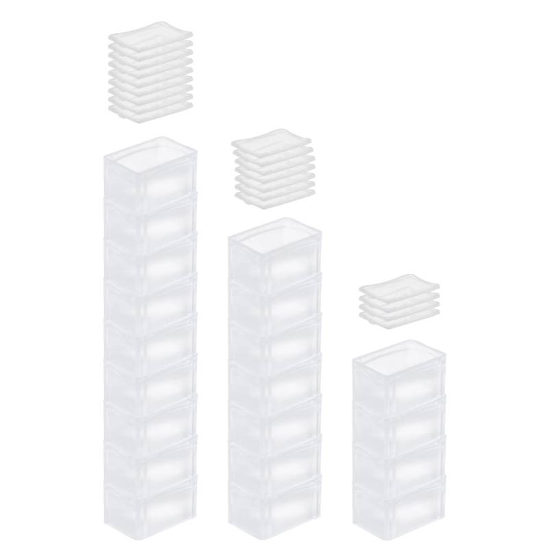 SuperSparSet 20 x Transparenter Eurobehälter BasicLine Mit Geschlossenem Griff und Klickdeckel HxBxT 17 x 20 x 30 cm 7,2 Liter Eurobox von PROREGAL