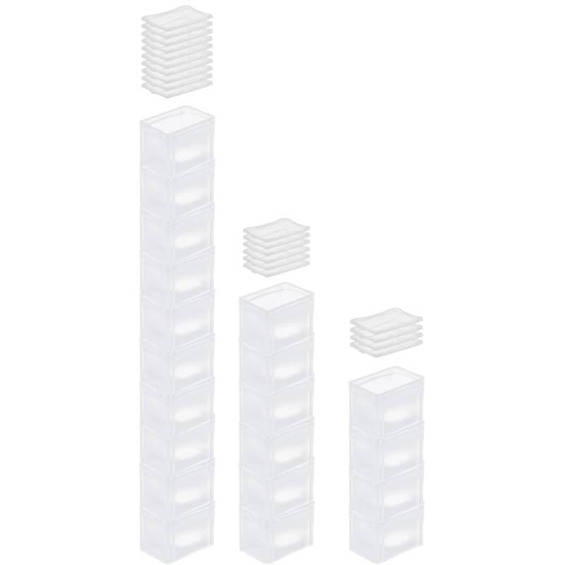 SuperSparSet 20 x Transparenter Eurobehälter BasicLine Mit Geschlossenem Griff und Klickdeckel HxBxT 22 x 20 x 30 cm 9,4 Liter Eurobox von PROREGAL