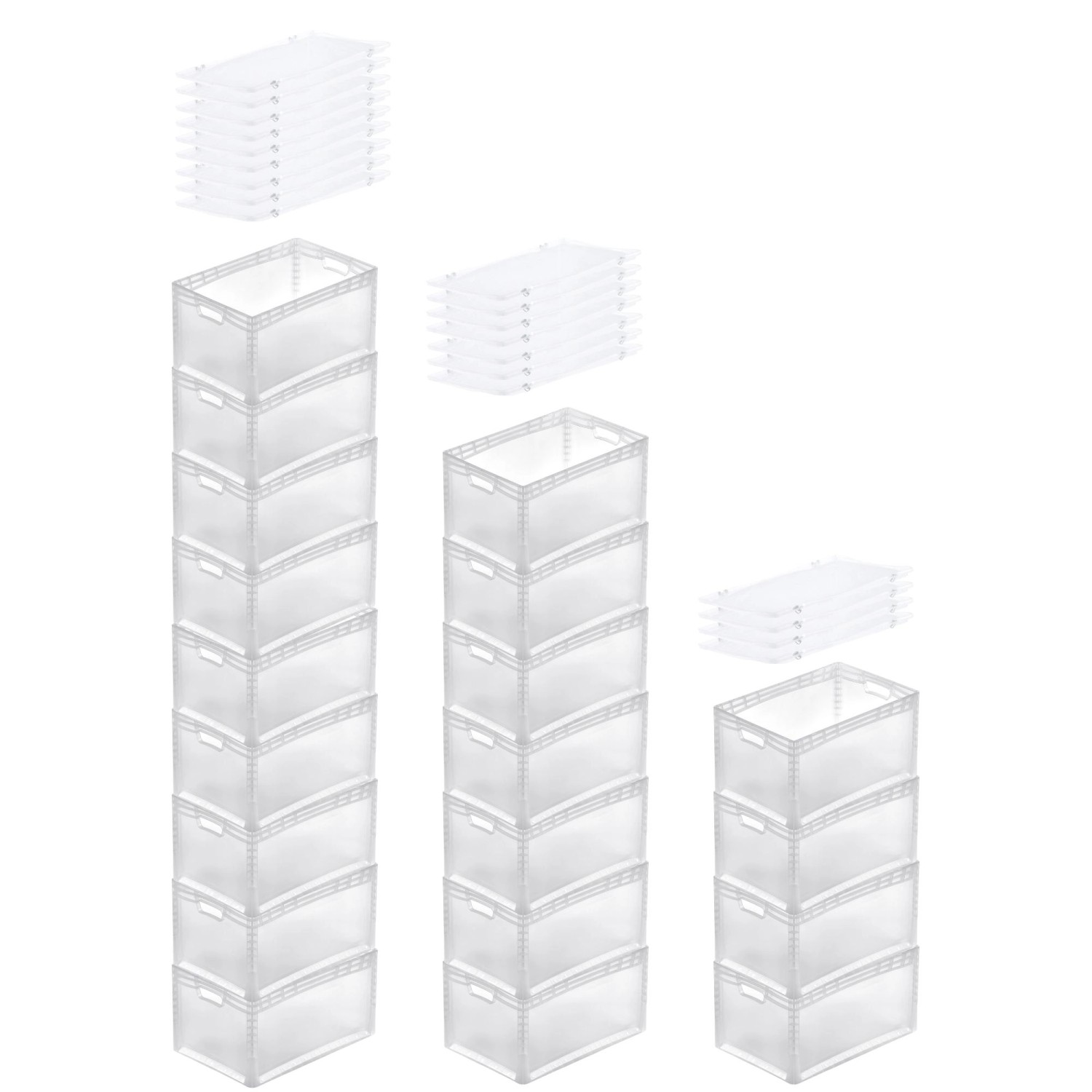 PROREGAL SuperSparSet 20x Transparenter Eurobehälter LightLine mit Offenem Griff und Scharnierdeckel HxBxT 32 x 40 x 60 cm 66 Liter Eurobox PROREGAL SuperSparSet 20x Transparenter Eurobehälter LightLine mit Offenem Griff und Scharnierdeckel HxBxT 32 x 40 x 60 cm 66 Liter Eurobox von PROREGAL