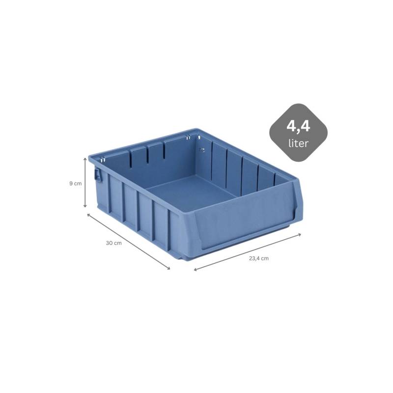 SuperSparSet 24 x Regalkasten 300 BN Mit Etikett und Schutzhaube HxBxT 9 x 23,4 x 30 cm 4,4 Liter Sichtlagerkasten Sortimentskasten von PROREGAL