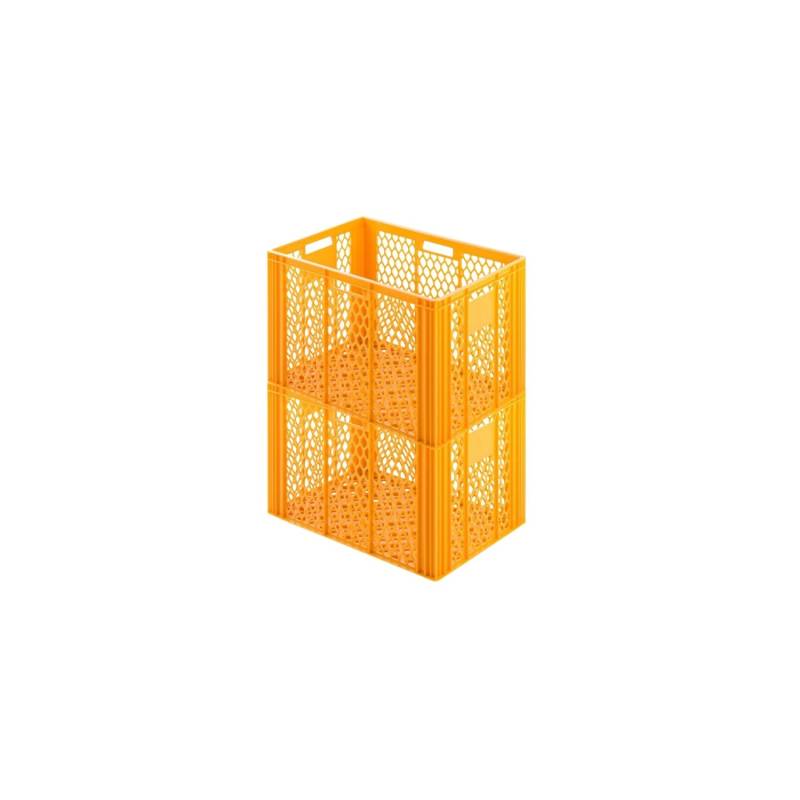 SuperSparSet 2 x Eurobehälter Bäcker- und Konditorenkasten HxBxT 42,1 x 40 x 60 85 Liter Gelb-Orange Brötchenkiste Sstapelbare Bäckerkiste von PROREGAL