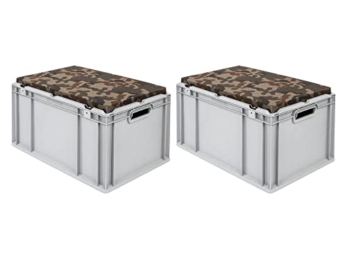 PROREGAL SuperSparSet 2x Eurobox NextGen Seat Box Camouflage | HxBxT 36,5x40x60cm | 65 Liter | Griffe offen | Eurobehälter, Sitzbox, Transportbox, Transportbehälter, Stapelbehälter PROREGAL SuperSparSet 2x Eurobox NextGen Seat Box Camouflage | HxBxT 36,5x40x60cm | 65 Liter | Griffe offen | Eurobehälter, Sitzbox, Transportbox, Transportbehälter, Stapelbehälter von PROREGAL