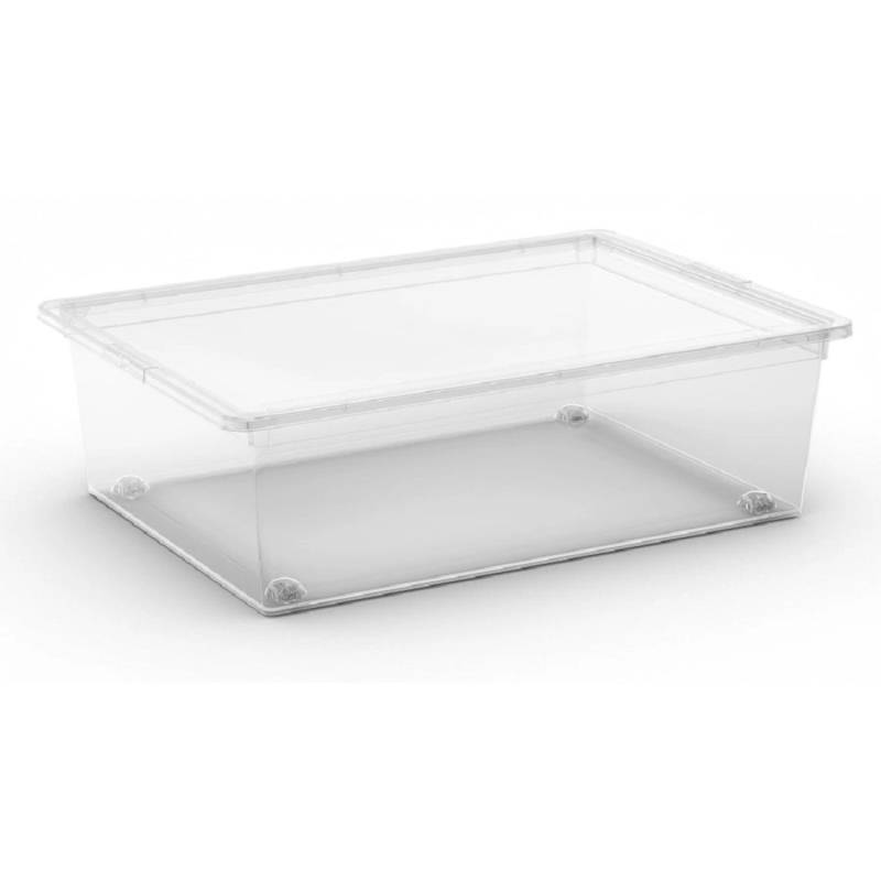 PROREGAL SuperSparSet 2x Mehrzweck Aufbewahrungsbehälter HIPPO mit Deckel HxBxT 16x55x39 cm 27 Liter Transparent von PROREGAL