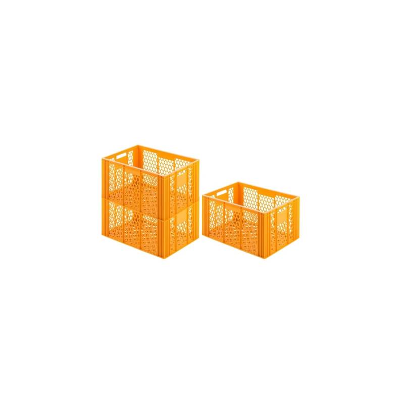 SuperSparSet 3 x Eurobehälter Bäcker- und Konditorenkasten HxBxT 34,9 x 40 x 60 70 Liter Gelb-Orange Brötchenkiste Sstapelbare Bäckerkiste von PROREGAL