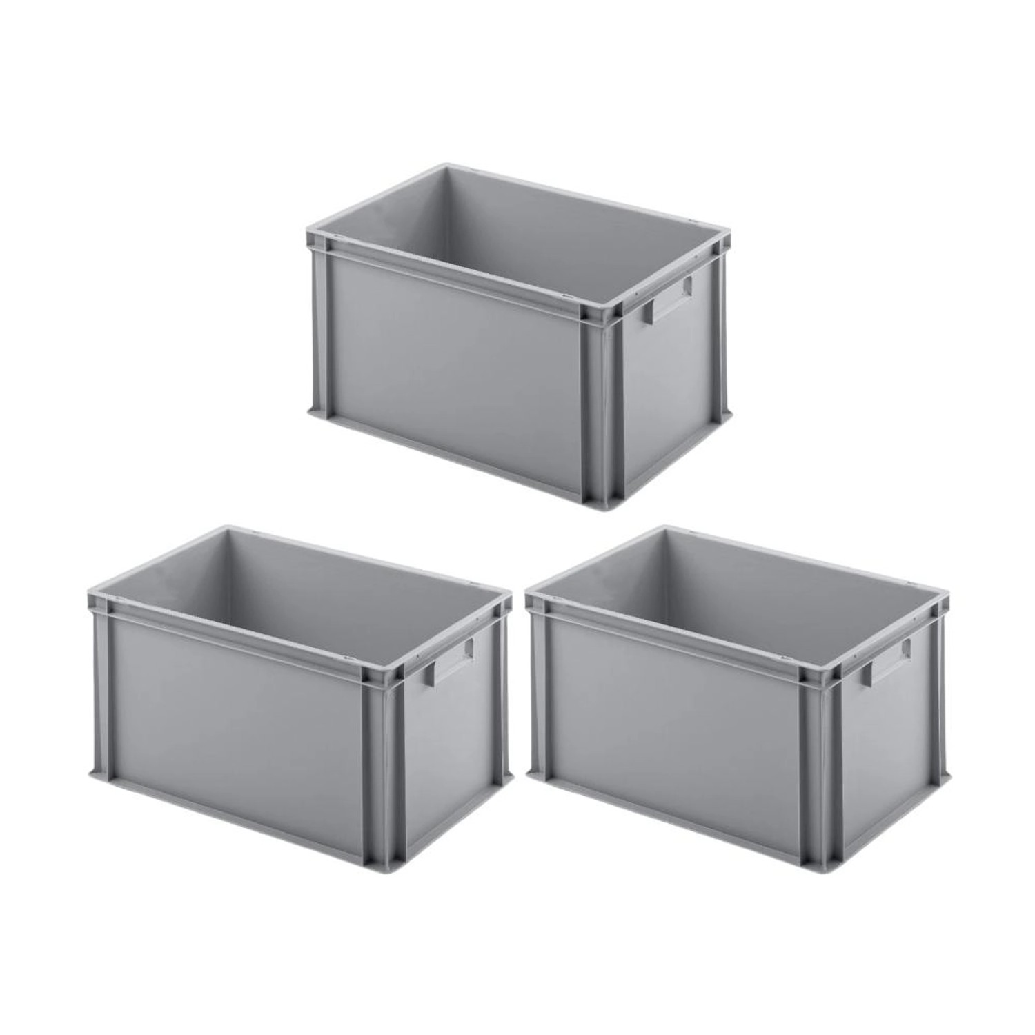 PROREGAL SuperSparSet 3x Eurobehälter mit Geschlossenem Griff HxBxT 32 x 40 x 60 cm 56 Liter Grau Eurobox Transportbox PROREGAL SuperSparSet 3x Eurobehälter mit Geschlossenem Griff HxBxT 32 x 40 x 60 cm 56 Liter Grau Eurobox Transportbox von PROREGAL