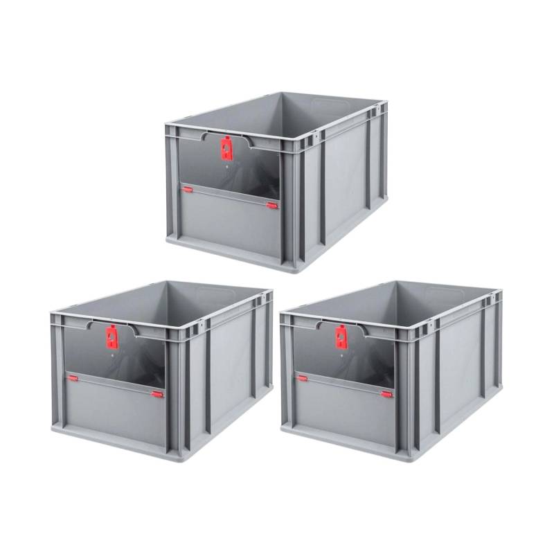 PROREGAL SuperSparSet 3x Eurobox NextGen Insight Cover HxBxT 32 x 40 x 60 65 Liter Hoch/Rot Eurobehälter Transportbox von PROREGAL