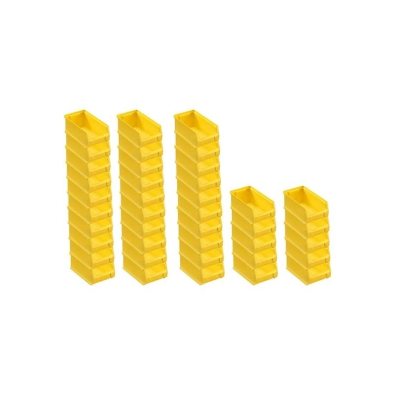 PROREGAL SuperSparSet 40x Gelbe Sichtlagerbox 2,0 HxBxT 7,5 x 10 x 17,5 cm 0,8 Liter Sichtlagerbehälter von PROREGAL