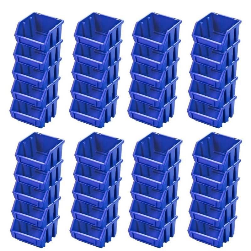 PROREGAL SuperSparSet 40x Sichtlagerbox 1 HxBxT 7,5 x 11,6 x 11,2 cm Polypropylen Blau von PROREGAL