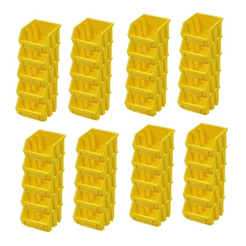 PROREGAL SuperSparSet 40x Sichtlagerbox 1 HxBxT 7,5 x 11,6 x 11,2 cm Polypropylen Gelb von PROREGAL