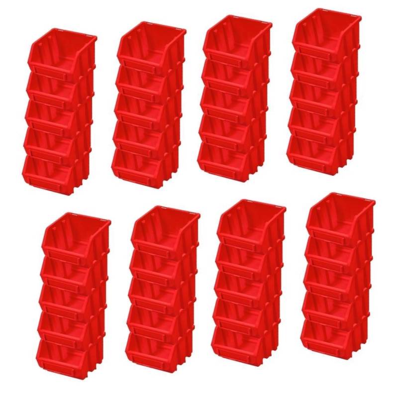 PROREGAL SuperSparSet 40x Sichtlagerbox 1 HxBxT 7,5 x 11,6 x 11,2 cm Polypropylen Rot von PROREGAL