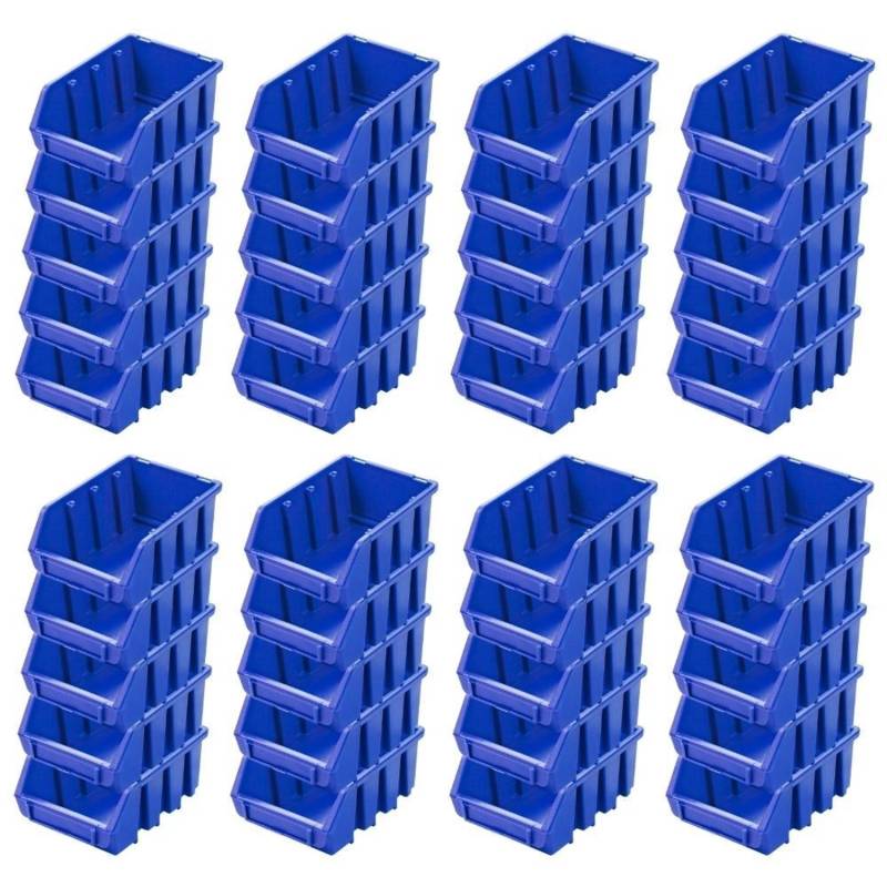 PROREGAL SuperSparSet 40x Sichtlagerbox 2 HxBxT 7,5 x 11,6 x 16,1 cm Polypropylen Blau von PROREGAL