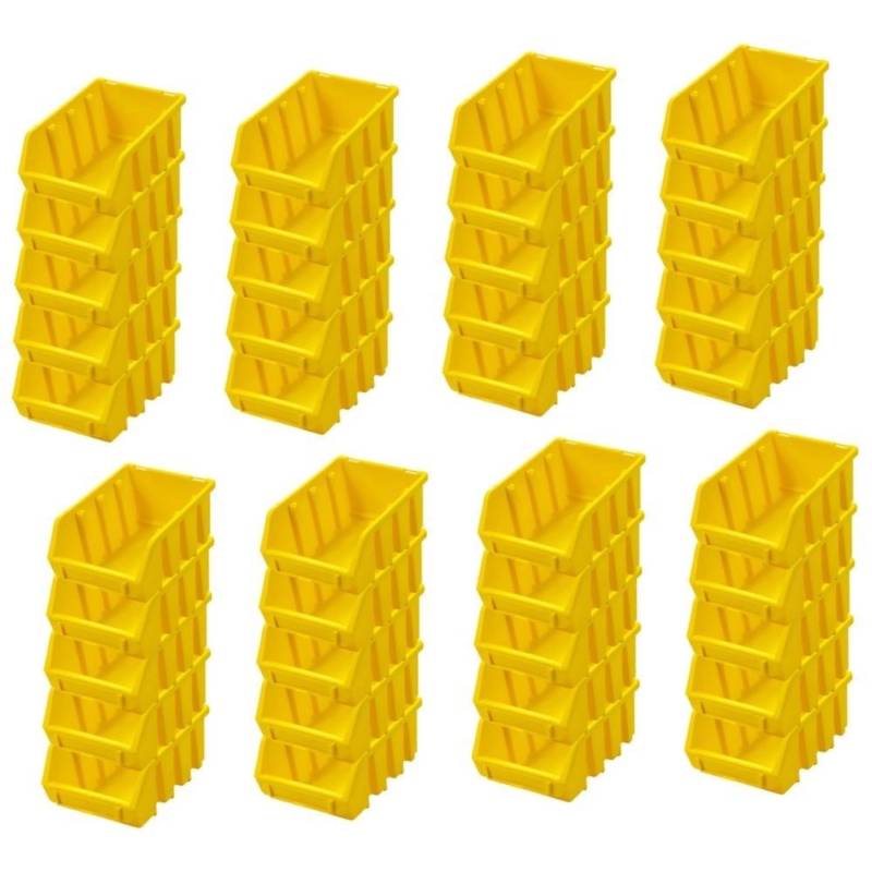 PROREGAL SuperSparSet 40x Sichtlagerbox 2 HxBxT 7,5 x 11,6 x 16,1 cm Polypropylen Gelb von PROREGAL