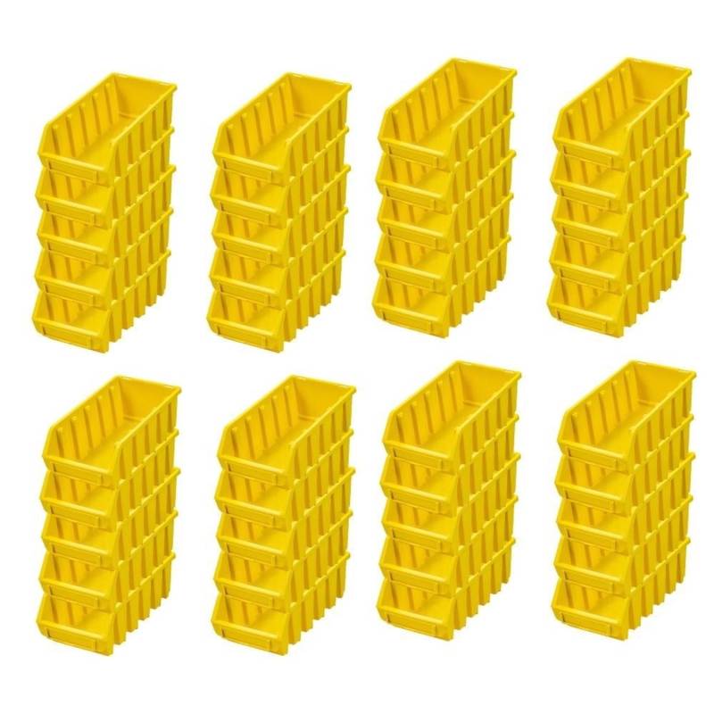 PROREGAL SuperSparSet 40x Sichtlagerbox 2L HxBxT 7,5 x 11,6 x 21,2 cm Polypropylen Gelb von PROREGAL