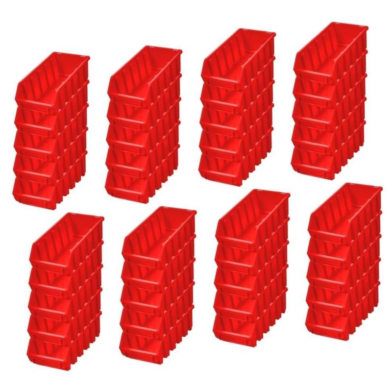 PROREGAL SuperSparSet 40x Sichtlagerbox 2L HxBxT 7,5 x 11,6 x 21,2 cm Polypropylen Rot von PROREGAL