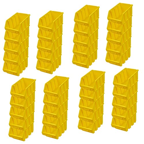 PROREGAL SuperSparSet 40x Sichtlagerbox 3 | HxBxT 12,6x17x24cm | Gelb | Sichtlagerbehälter Sichtlagerkasten Sichtlagerkastensortiment Sortierbehälter Stapelbehälter von PROREGAL
