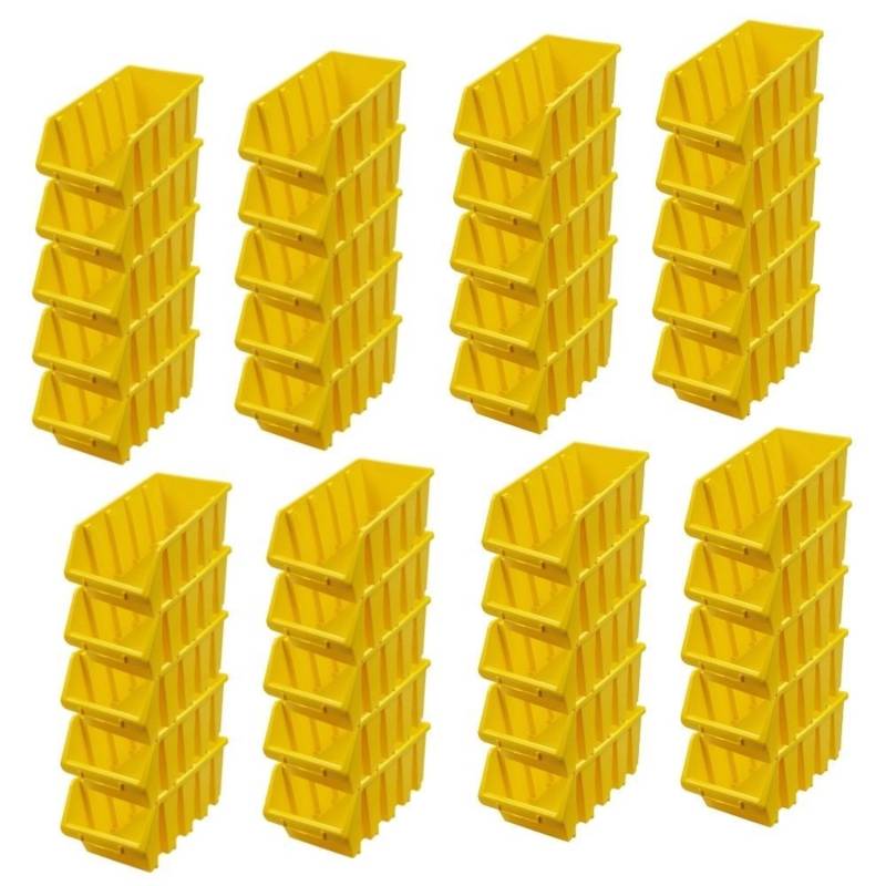 PROREGAL SuperSparSet 40x Sichtlagerbox 4 HxBxT 15,5 x 20,4 x 34 cm Polypropylen Gelb von PROREGAL