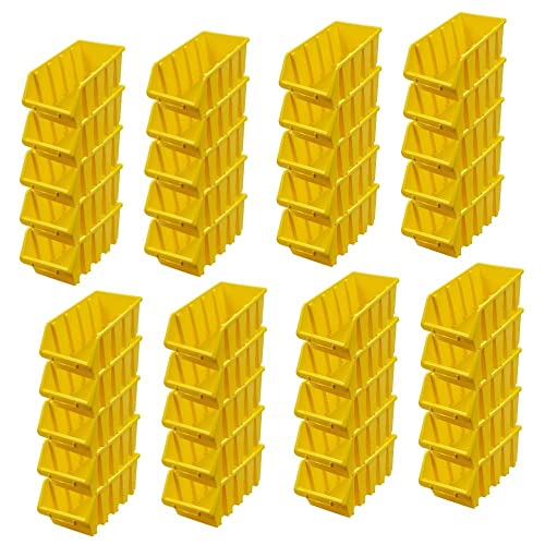 PROREGAL SuperSparSet 40x Sichtlagerbox 4 | HxBxT 15,5x20,4x34cm | Gelb | Sichtlagerbehälter Sichtlagerkasten Sichtlagerkastensortiment Sortierbehälter Stapelbehälter von PROREGAL