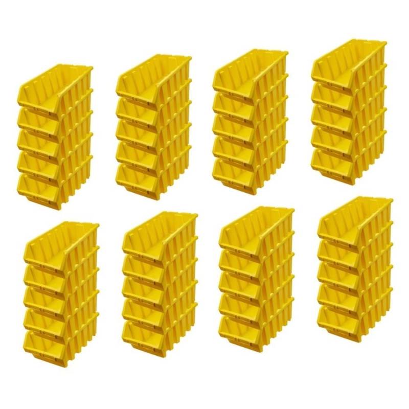 PROREGAL SuperSparSet 40x Sichtlagerbox 5 HxBxT 18,7 x 33,3 x 50 cm Polypropylen Gelb von PROREGAL