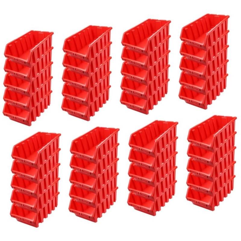PROREGAL SuperSparSet 40x Sichtlagerbox 5 HxBxT 18,7 x 33,3 x 50 cm Polypropylen Rot von PROREGAL