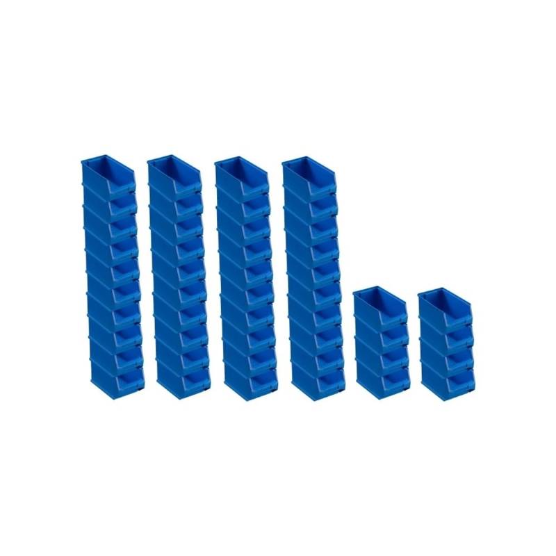 SuperSparSet 48 x Blaue Sichtlagerbox 3.0 HxBxT 12,5 x 14,5 x 23,5 cm 2,8 Liter Sichtlagerbehälter Sichtlagerkasten von PROREGAL