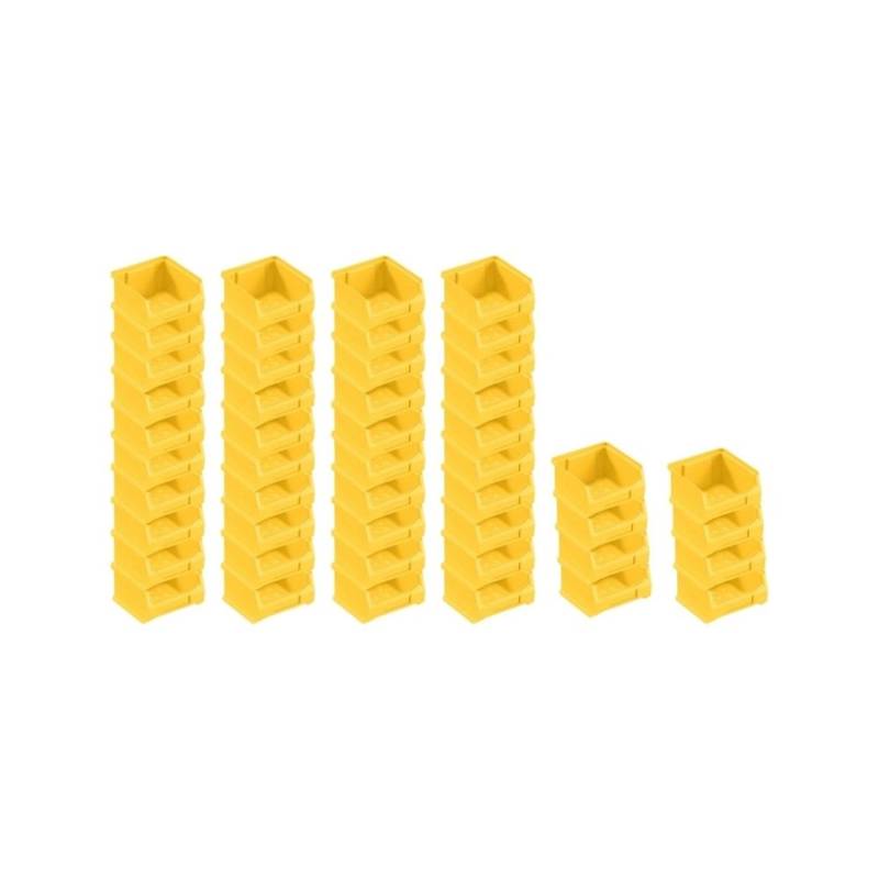 PROREGAL SuperSparSet 48x Gelbe Sichtlagerbox 1,0 HxBxT 6 x 10 x 10 cm 0,4 Liter Sichtlagerbehälter von PROREGAL