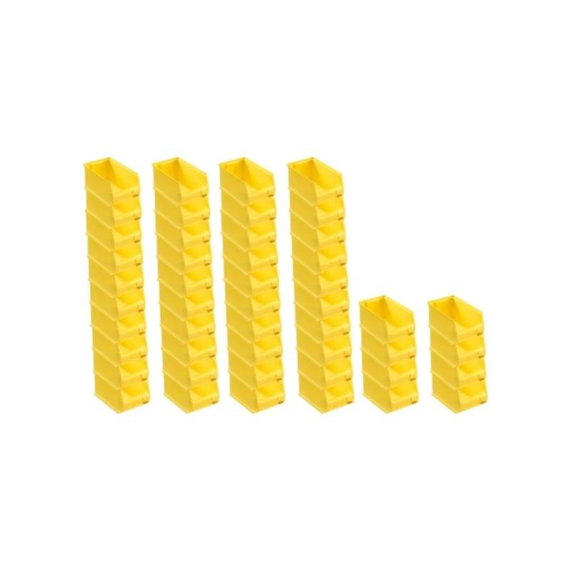 SuperSparSet 48 x Gelbe Sichtlagerbox 3.0 HxBxT 12,5 x 14,5 x 23,5 cm 2,8 Liter Sichtlagerbehälter Sichtlagerkasten von PROREGAL