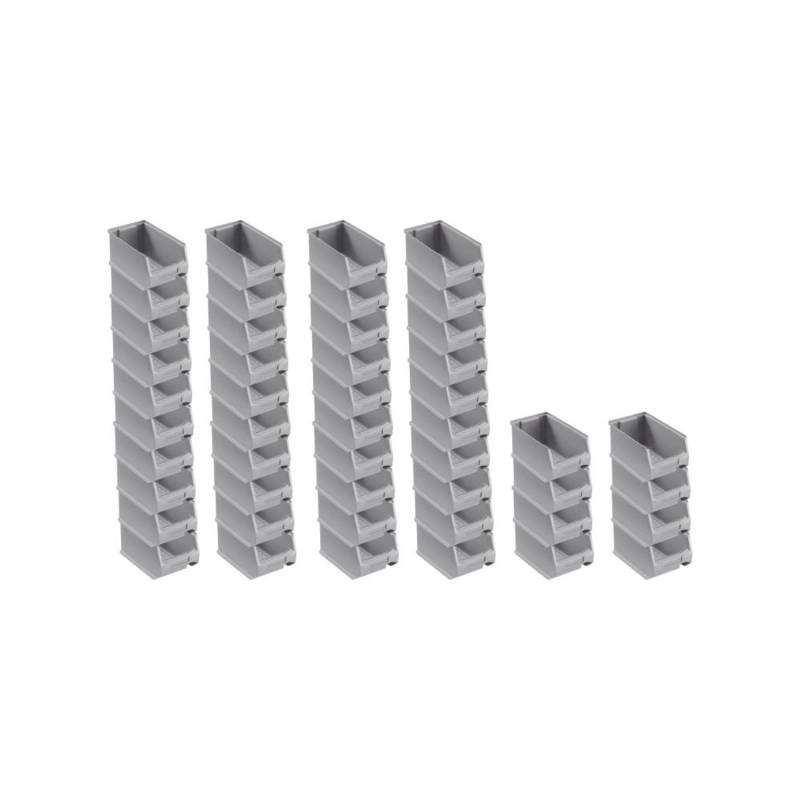 SuperSparSet 48 x Graue Sichtlagerbox 3.0 HxBxT 12,5 x 14,5 x 23,5 cm 2,8 Liter Sichtlagerbehälter Sichtlagerkasten von PROREGAL