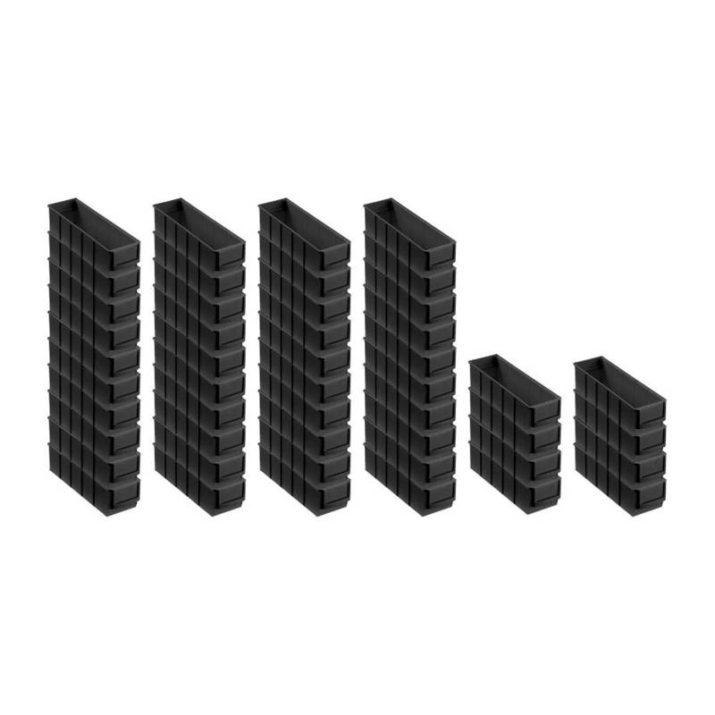PROREGAL SuperSparSet 48x Leitfähige Industriebox 300 S HxBxT 8,1 x 9,1 x 30 cm 1,6 Liter ESD Sortimentskasten von PROREGAL