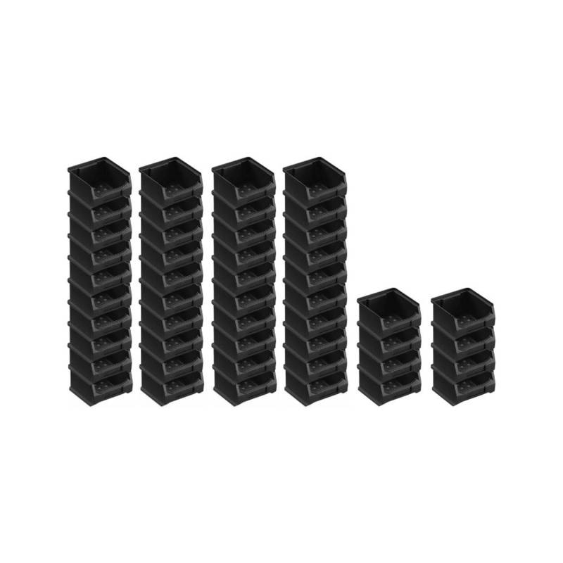 PROREGAL SuperSparSet 48x Leitfähige Sichtlagerbox 1,0 HxBxT 6 x 10 x 10 cm 0,4 Liter ESD Sichtlagerbehälter von PROREGAL