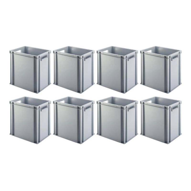 PROREGAL SuperSparSet 4x Eurobehälter mit Offenem Griff HxBxT 40 x 30 x 40 cm 37 Liter Grau Eurobox Transportbox von PROREGAL