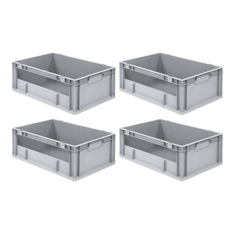 PROREGAL SuperSparSet 4x Eurobox NextGen Insight HxBxT 22 x 40 x 60 cm 44 Liter Seite Offen Eurobehälter Transportbox von PROREGAL