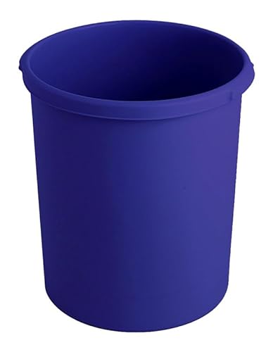 PROREGAL SuperSparSet 4x Klassischer runder Papierkorb aus Kunststoff | 30 Liter | HxØ 41x37,5cm | Blau von PROREGAL