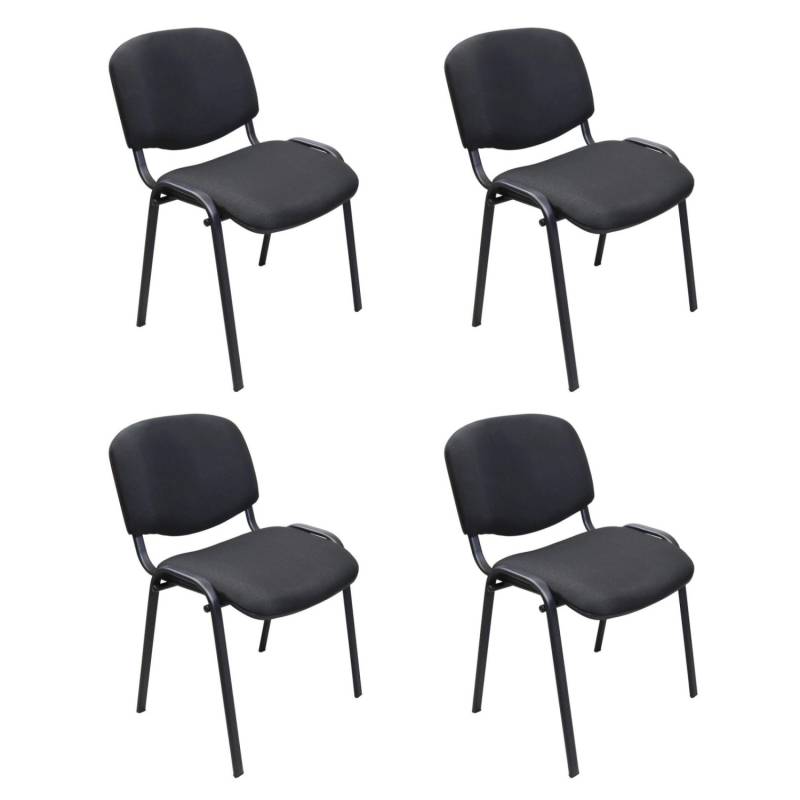 PROREGAL SuperSparSet 4x Stapelstuhl Blackbird HxBxT 78 x 54 x 60 cm Stapelbar Schwarz von PROREGAL