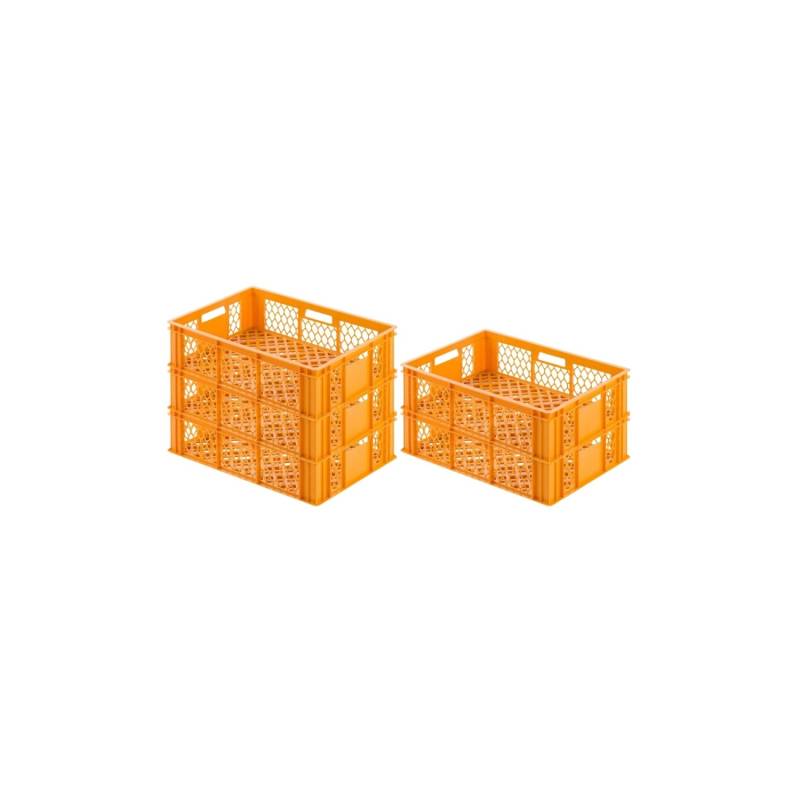 SuperSparSet 5 x Eurobehälter Bäcker- und Konditorenkasten HxBxT 17,1 x 40 x 60 33 Liter Gelb-Orange Brötchenkiste Sstapelbare Bäckerkiste von PROREGAL