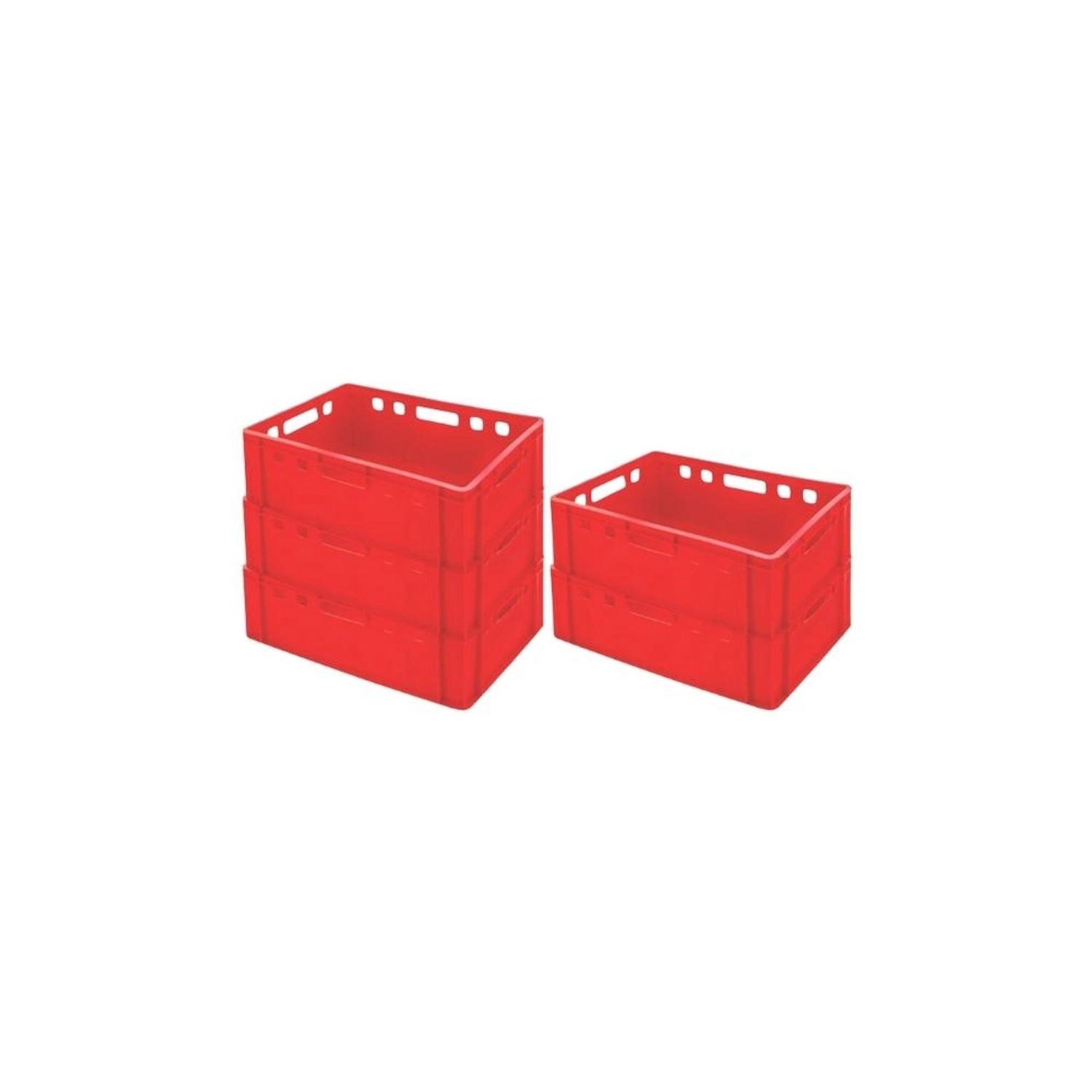PROREGAL SuperSparSet 5x Eurobehälter Fleischerkasten E2 HxBxT 20 x 40 x 60 cm 41 Liter Rot Fleischerkiste Fleischkiste Metzgerkiste Fleischbehälter von PROREGAL