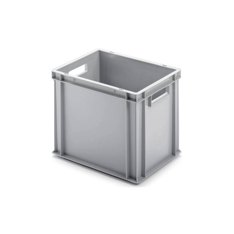 PROREGAL SuperSparSet 5x Eurobehälter mit Offenem Griff und Auflagedeckel HxBxT 32 x 30 x 40 cm 29 Liter Grau Eurobox Transportbox von PROREGAL