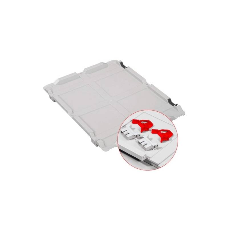 PROREGAL SuperSparSet 5x Eurobox NextGen Grip mit Scharnierdeckel und Roten Schiebeschnappverschlüssen HxBxT 32 x 40 x 60 cm 65 Liter von PROREGAL
