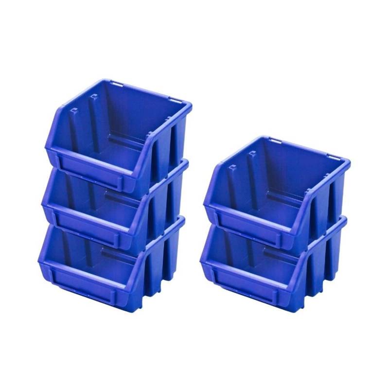 PROREGAL SuperSparSet 5x Sichtlagerbox 1 HxBxT 7,5 x 11,6 x 11,2 cm Polypropylen Blau von PROREGAL