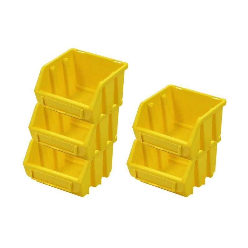 PROREGAL SuperSparSet 5x Sichtlagerbox 1 HxBxT 7,5 x 11,6 x 11,2 cm Polypropylen Gelb von PROREGAL