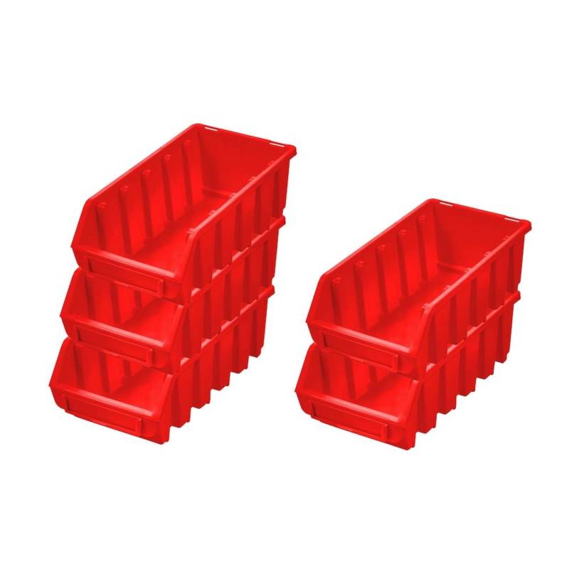 PROREGAL SuperSparSet 5x Sichtlagerbox 2L HxBxT 7,5 x 11,6 x 21,2 cm Polypropylen Rot von PROREGAL