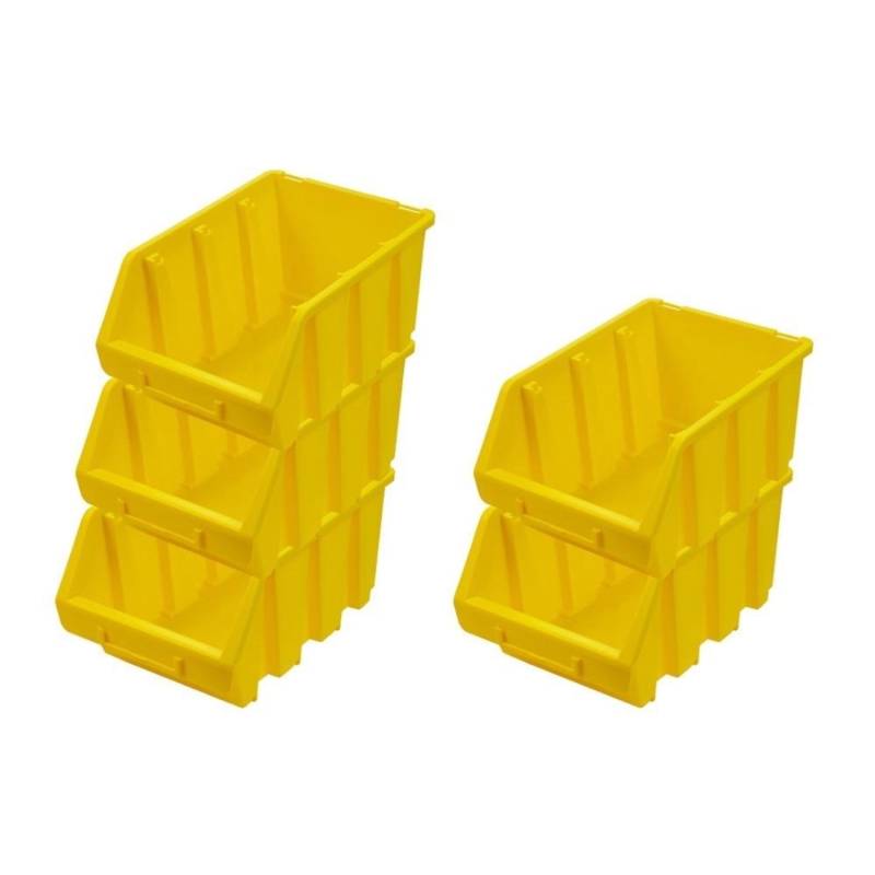PROREGAL SuperSparSet 5x Sichtlagerbox 3 HxBxT 12,6 x 17 x 24 cm Polypropylen Gelb von PROREGAL