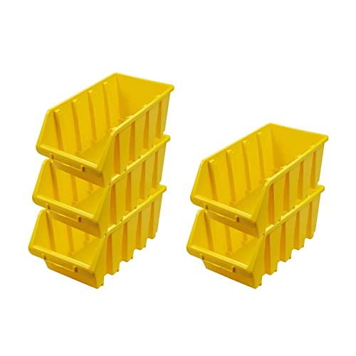 PROREGAL SuperSparSet 5x Sichtlagerbox 4 | HxBxT 15,5x20,4x34cm | Gelb | Sichtlagerbehälter Sichtlagerkasten Sichtlagerkastensortiment Sortierbehälter Stapelbehälter von PROREGAL