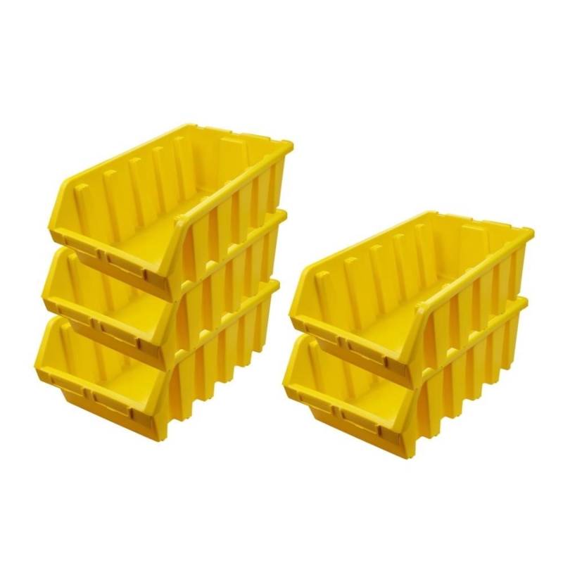 PROREGAL SuperSparSet 5x Sichtlagerbox 5 HxBxT 18,7 x 33,3 x 50 cm Polypropylen Gelb von PROREGAL