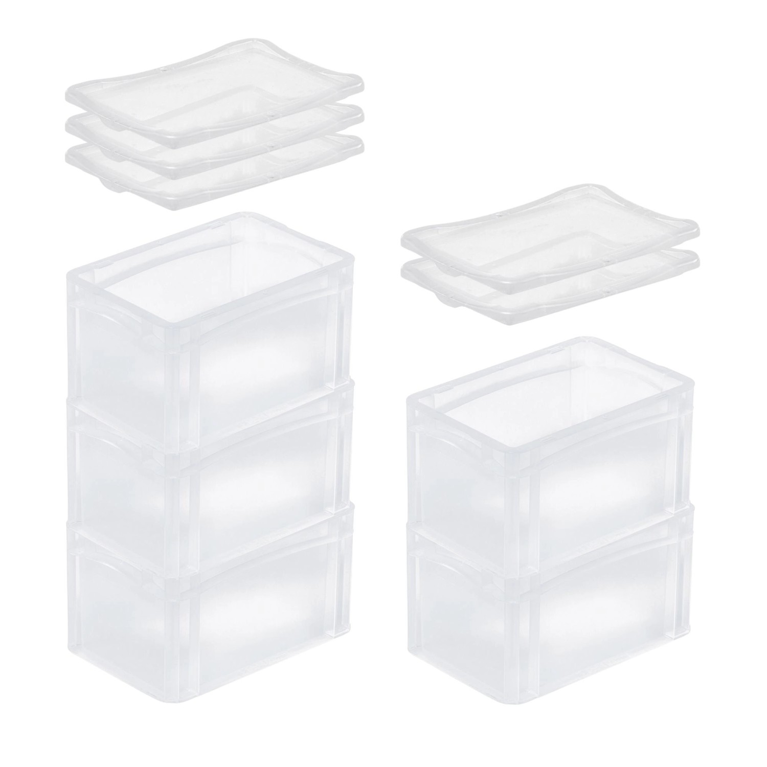 SuperSparSet 5 x Transparenter Eurobehälter BasicLine Mit Geschlossenem Griff und Klickdeckel HxBxT 17 x 20 x 30 cm 7,2 Liter Eurobox SuperSparSet 5 x Transparenter Eurobehälter BasicLine Mit Geschlossenem Griff und Klickdeckel HxBxT 17 x 20 x 30 cm 7,2 Liter Eurobox von PROREGAL