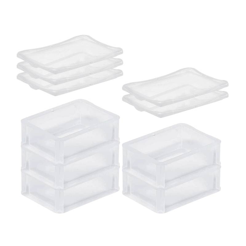 SuperSparSet 5 x Transparenter Eurobehälter BasicLine Mit Geschlossenem Griff und Klickdeckel HxBxT 7 x 15 x 20 cm 1,3 Liter Eurobox von PROREGAL