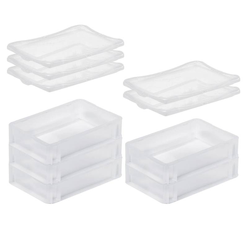 SuperSparSet 5 x Transparenter Eurobehälter BasicLine Mit Geschlossenem Griff und Klickdeckel HxBxT 7 x 20 x 30 cm 2,9 Liter Eurobox von PROREGAL