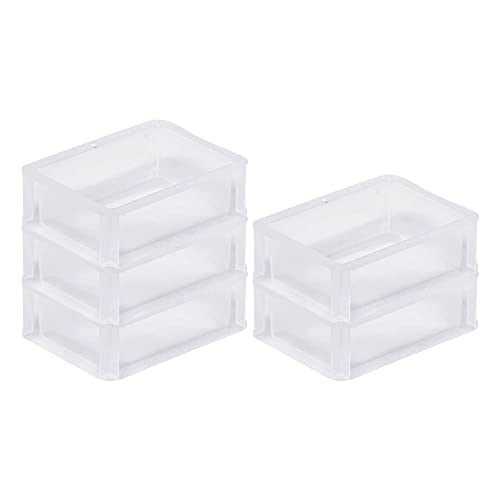 PROREGAL SuperSparSet 5x Transparenter Eurobehälter BasicLine mit geschlossenem Griff | HxBxT 7x15x20cm | 1,3 Liter | Eurobox, Transportbox, Transportbehälter, Stapelbehälter von PROREGAL